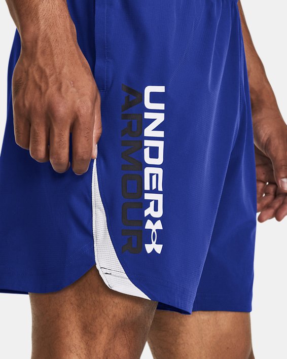 Shorts UA Elevated Woven Graphic para hombre, Blue, pdpMainDesktop image number 3